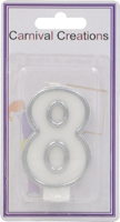 number-candle-silver-8