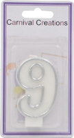 number-candle-silver-9